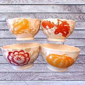 4-Piece Footed Snack Bowl Set by Sonnet Studio for Demdaco "Bountifully Blessed"